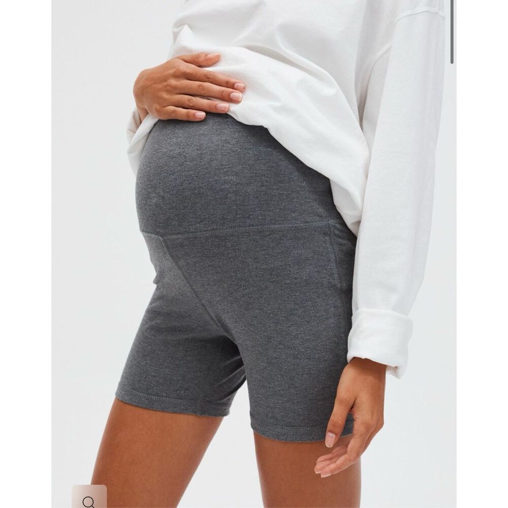 Legoe Maternity High-Waist Biker Shorts - Charcoal